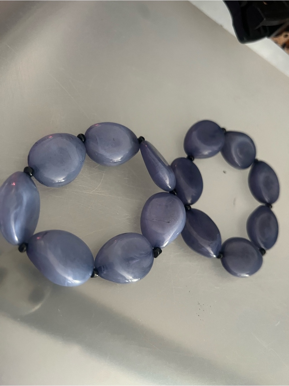 Lavender Oval Bead Stretch Bracelet - Women's Fashion Jewelry